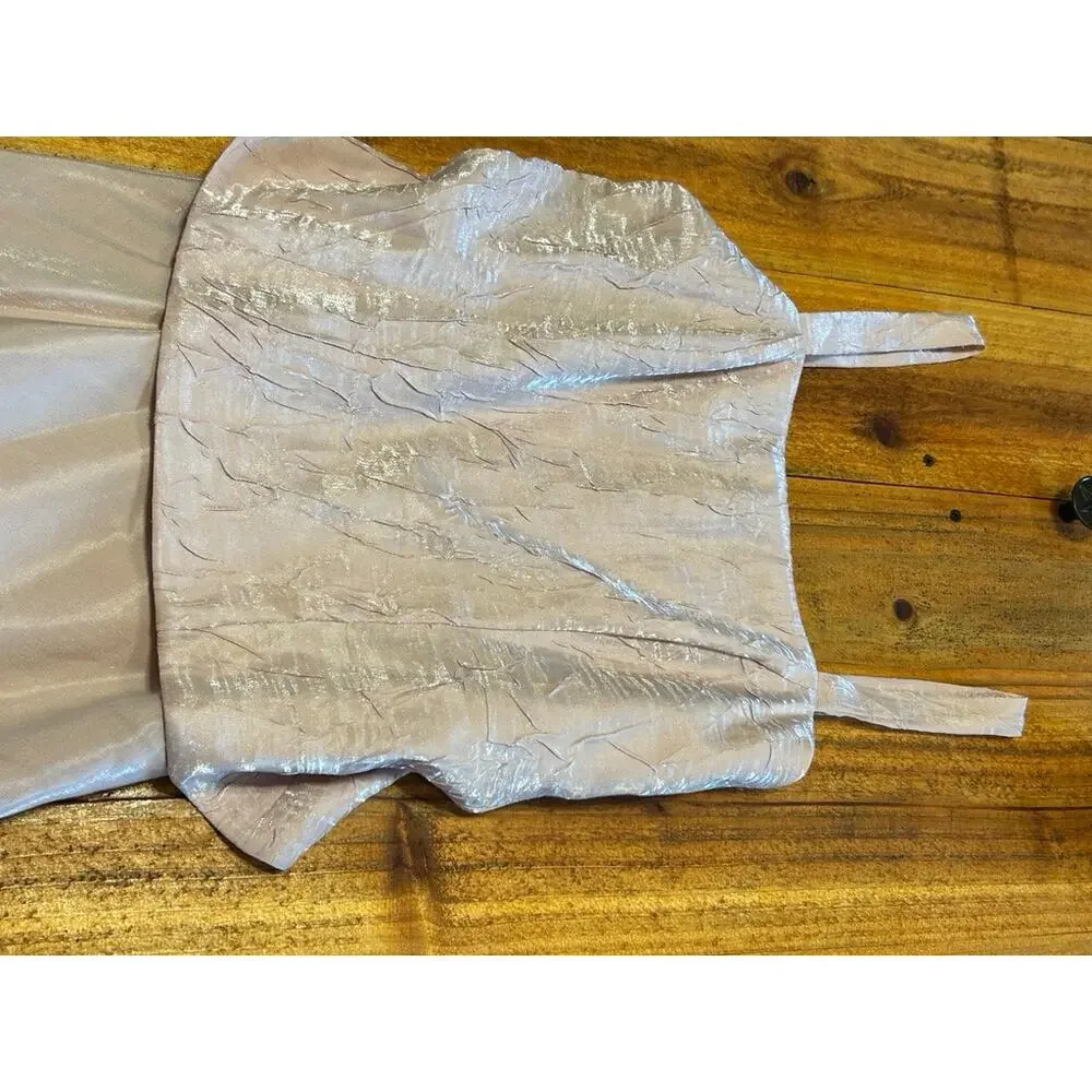 NWT Jessica Howard Pink Iridescent Metallic Formal Maxi Dress Jacket Set 8